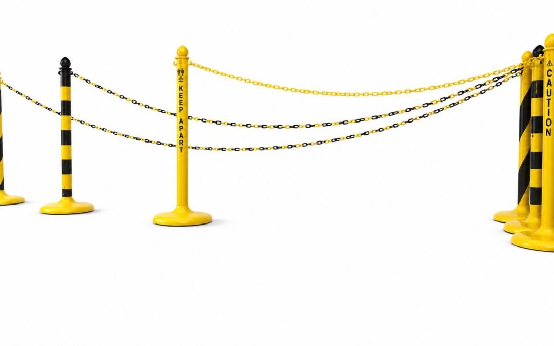 Plastic Chain Sag Between Safety Stanchions